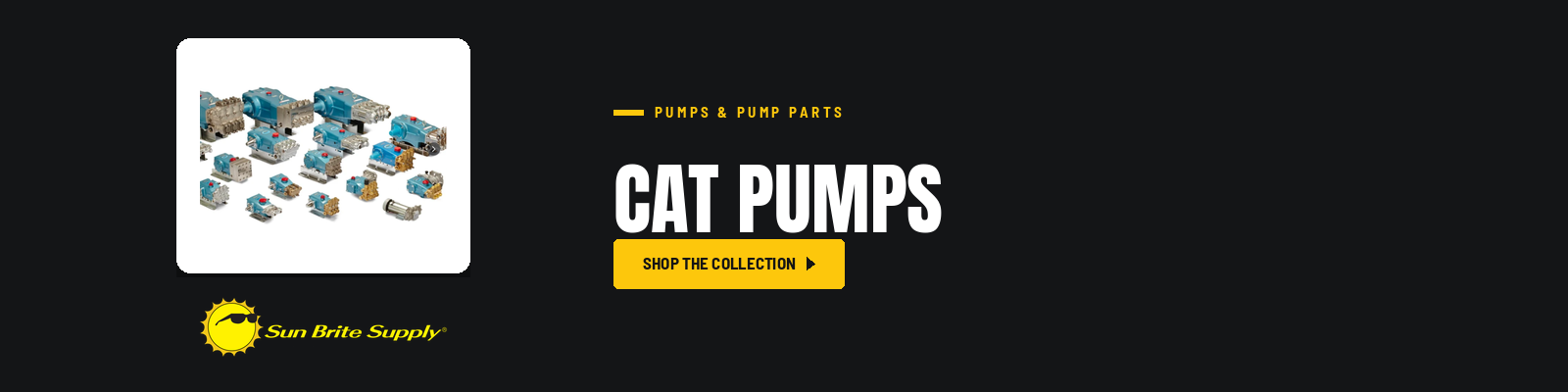CAT Pumps collection banner for Sun Brite Supply of Maryland