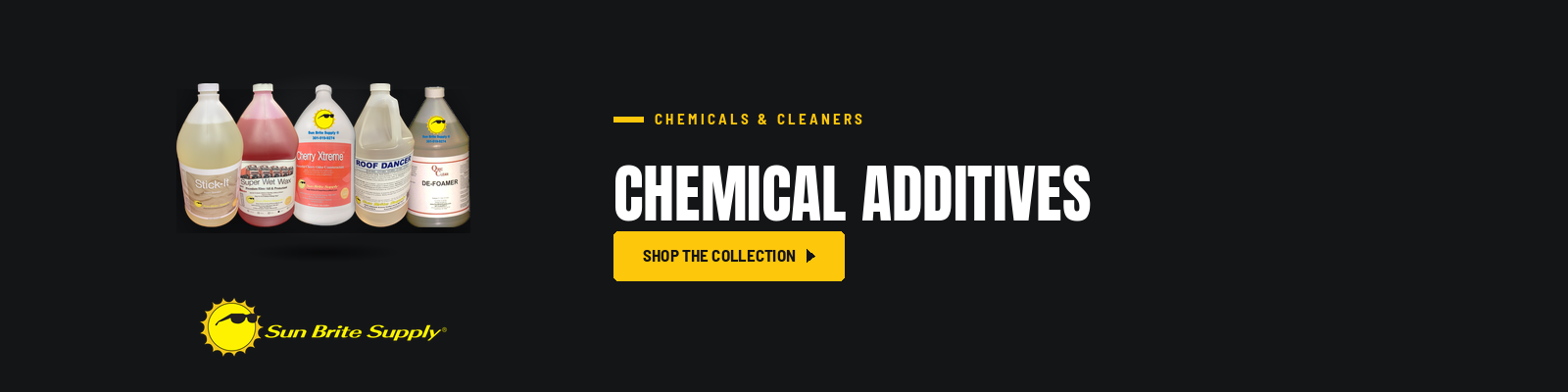Chemical Additives collection banner for Sun Brite Supply of Maryland