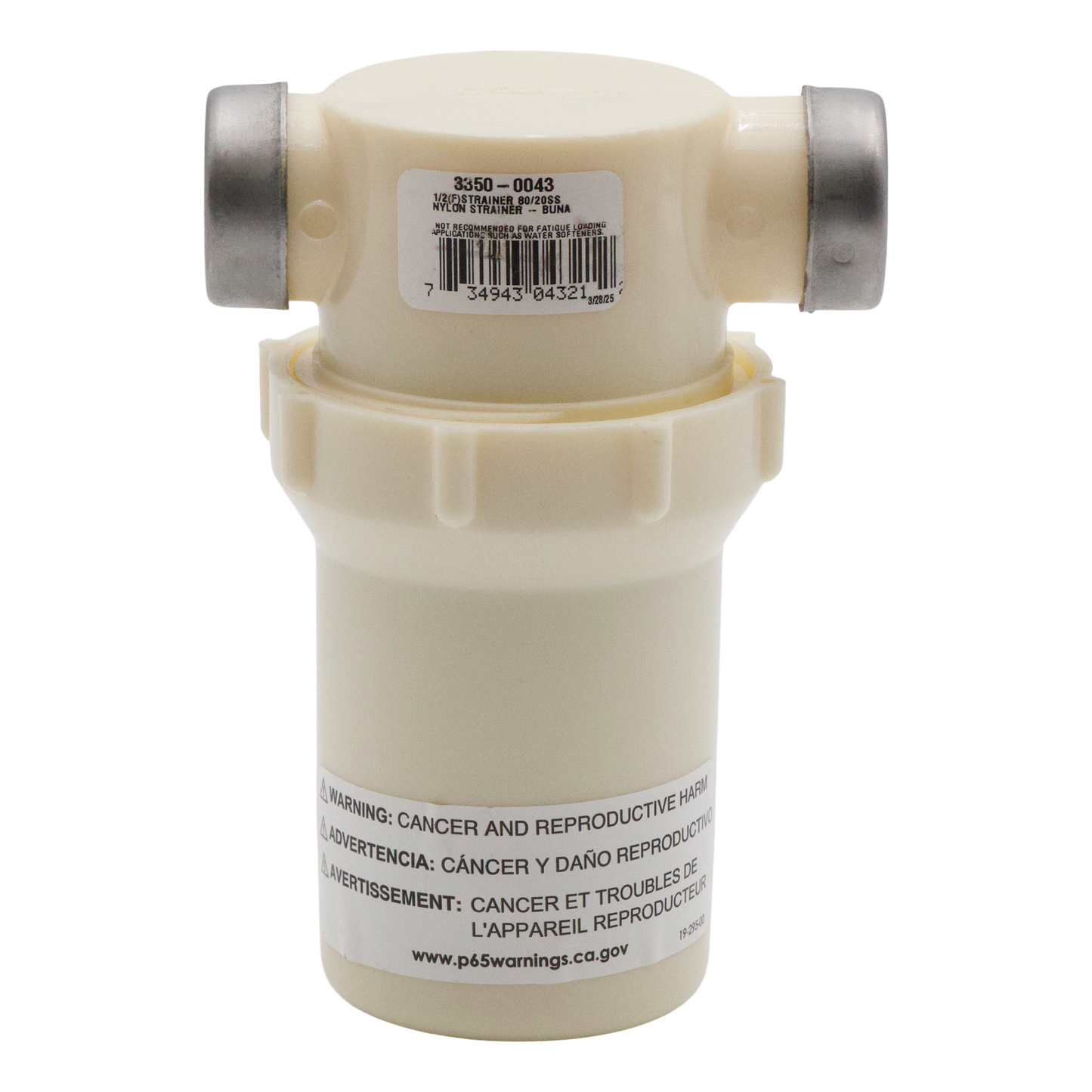 Hypro White Bowl Water Filter 1/2" FPT 80 Mesh - Valves