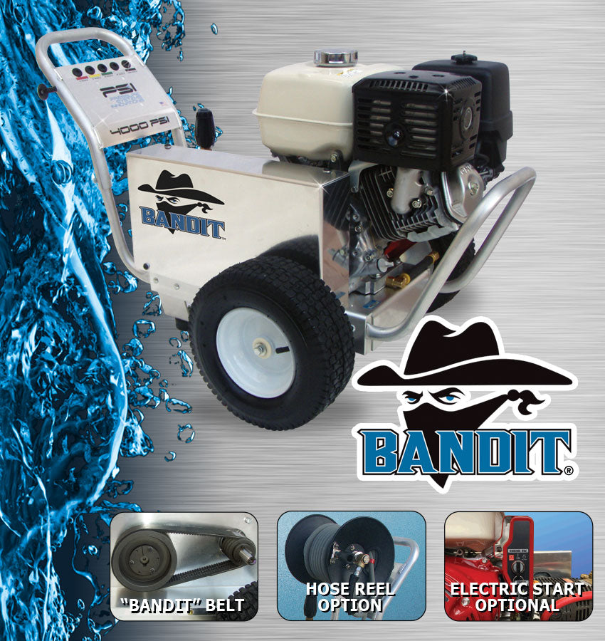 Bandit Pressure Washer 4.0 GPM 4000 PSI GP Pump Honda GX390 Belt Drive