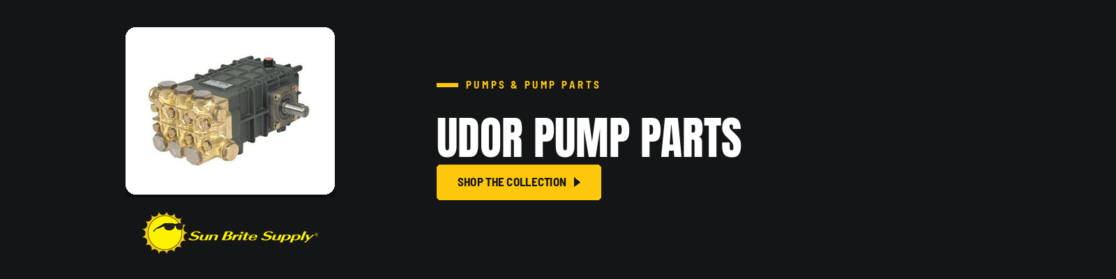 UDOR Pump Parts collection banner for Sun Brite Supply of Maryland