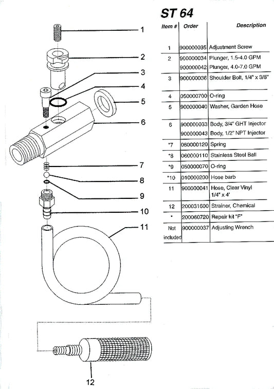 Suttner St-64 Upstream Injector 1.5-4.0 GPM - Rotating Turbo Nozzles