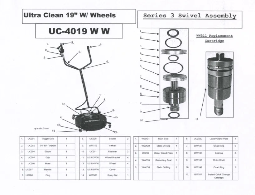 Whisper Wash Ultra Clean Sc Hydro-flow Alum 19" W/WHEELS 2 - Surface Cleaners