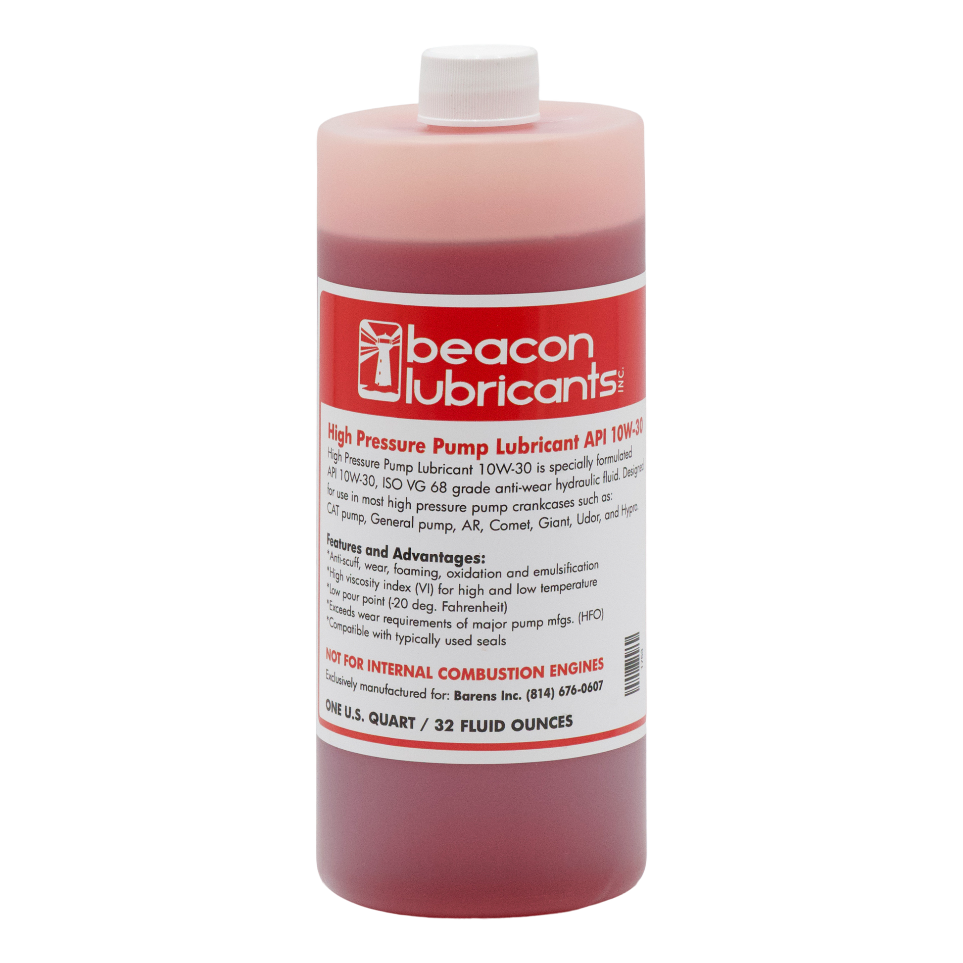 Beacon Lubricants Quart Bl Pump Lube Api 10w-30 - Pressure Washer Pump Oil