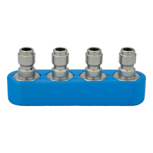 Quad Coupler Blue Includes Stainless Steel Plugs