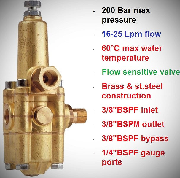 K7.2 Unloader W/#1 Bypass Orifice - SKU 2301 - Pressure Unloader for pressure washing