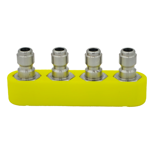 Quad Coupler Yellow Includes Stainless Steel Plugs