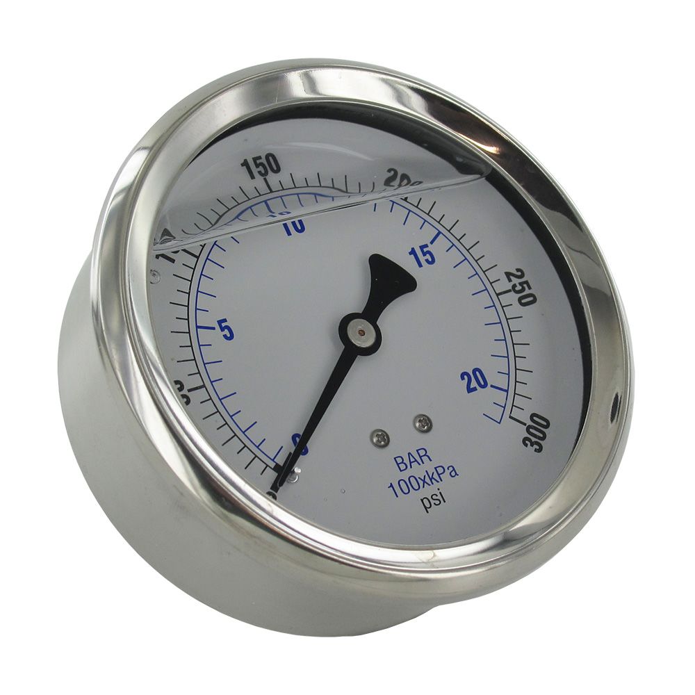 S.s. Pressure Gauge 0-300 PSI 1/4 MPT - SKU 4168 - Gauge for pressure washing