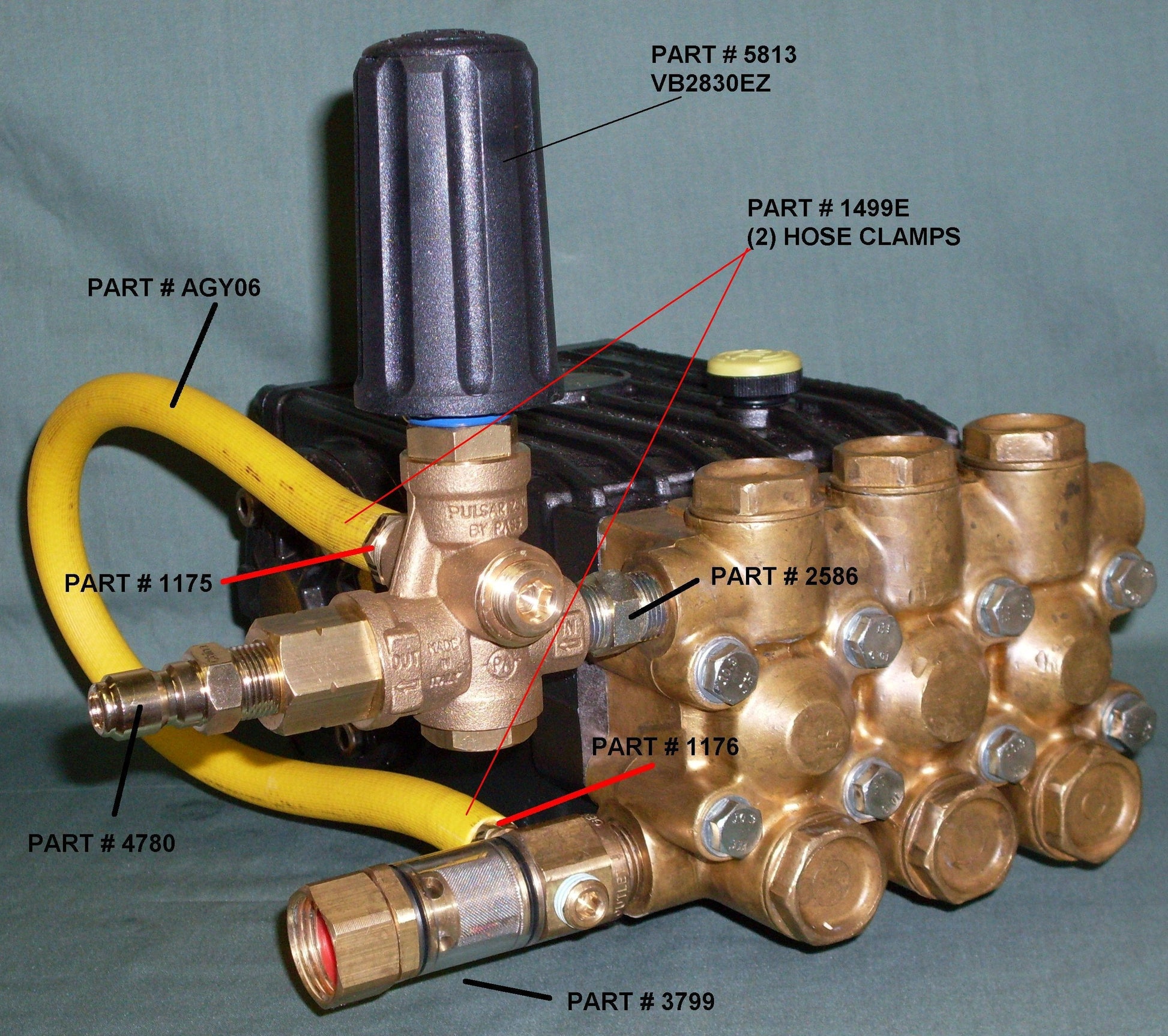 U.m.r. Kit Vrt3-310 for Pumps Up to 4500 PSI with - SKU 4642 - Unloader Part for pressure washing