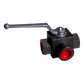 Ball Valve 3-way 3/8"FPT,7000PSI-ZINC Plated - Quick Connect Nozzles