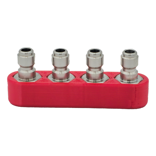Gladiator Quad Couple Red Includes Stainless Steel Plugs - 304 Stainless Steel Fittings