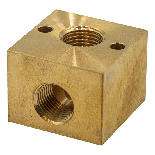 Unloader Block Brass 1/2 FPT X 1/2 FPT - Pressure Unloaders