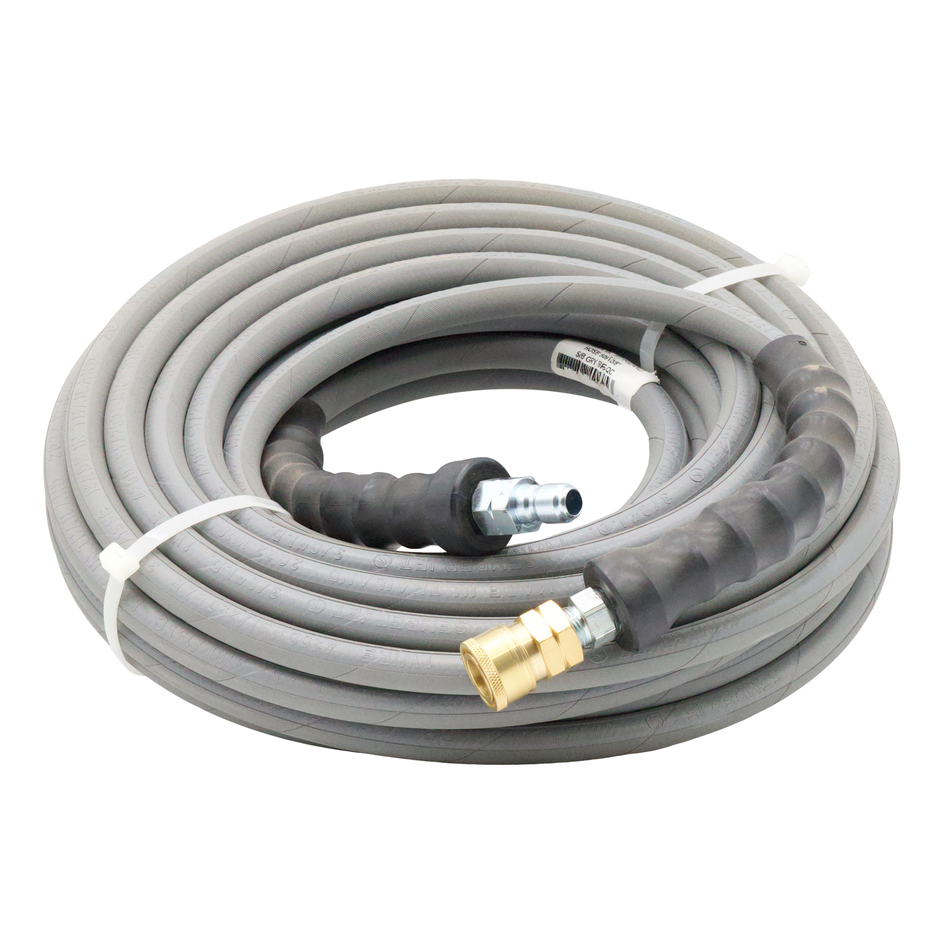 Gladiator 4000 GRAY 3/8"x100' WRAPPED W/QC FITTING - Steel Fittings