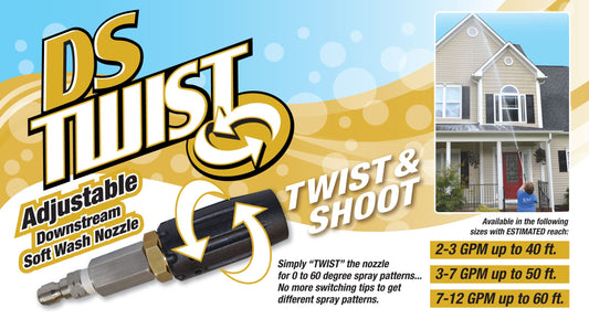 M5DS Twist nozzle adjustable spray pattern