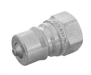 Double shut-off steel plug SKU 4099 zinc plated 1/4 inch FPT for pressure washer quick coupling