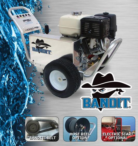 Bandit Pressure Washer 4.0 GPM 4000 PSI GP Pump Honda GX390 Belt Drive
