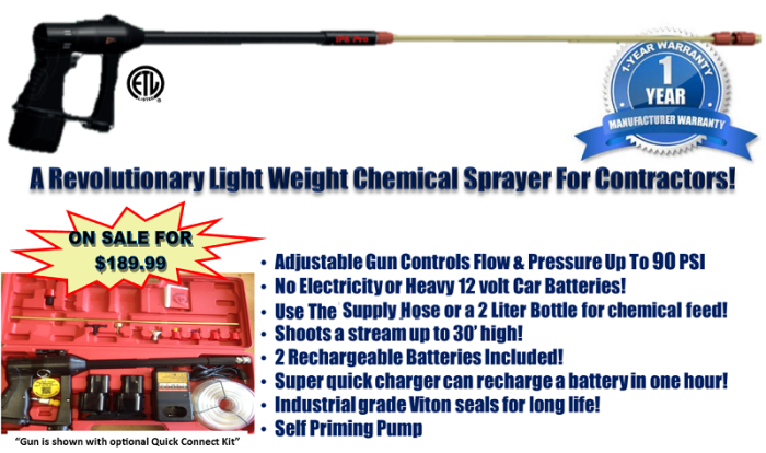 12 Volt Chemical Sprayer Kit From Sun Brite Supply Of Maryland